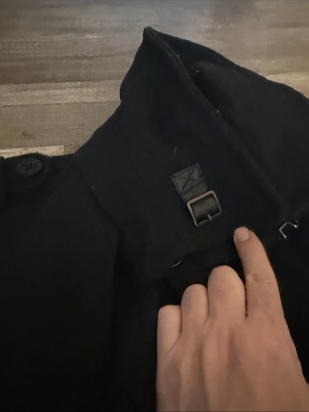 Diesel Black Double-Breasted Pea Coat